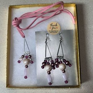 Handmade Necklace And Earrings Set In Gift Box